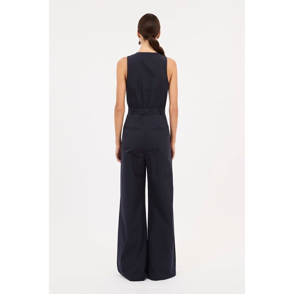 Ulla Johnson Women's Navy Cotton Wide-Leg Jumpsuit Size 16 NWOT - Picture 2 of 10